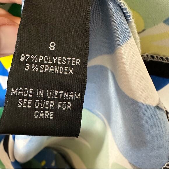 Alyx Hawaiian Flower Multicolor Printed Sheath Dress Size 8 - Picture 4 of 4